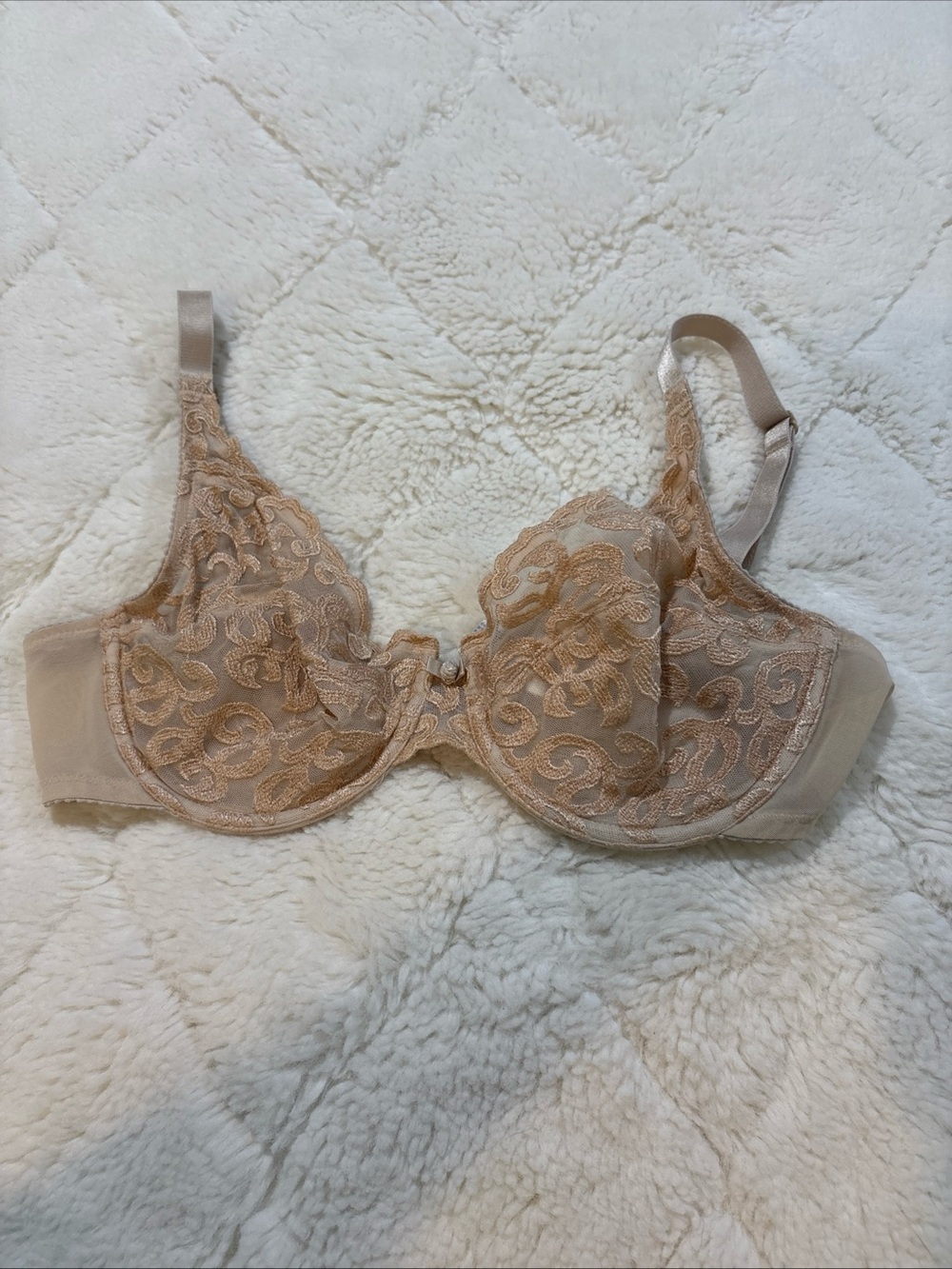 Wacoal Bra Underwire Lace  Unlined  Beige  34D 85199